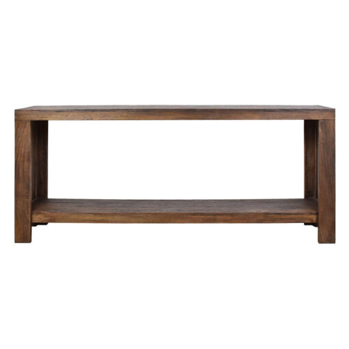 Wendell Mango Wood & Rattan Console Table, 196cm, Honey Brown