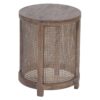 Wendell Mango Wood & Rattan Round Side Table, Honey Brown