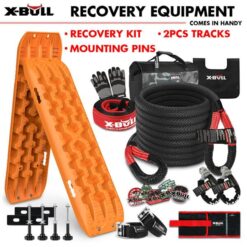 X-BULL Heavy Duty Winch Recovery Kit with Orange Gen 3.0 Tracks and Mounting Pins