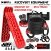 X-BULL Heavy Duty Winch Recovery Kit with Red Gen 3.0 Tracks and Mounting Pins
