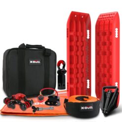 X-BULL Winch Recovery Kit with Red Tracks
