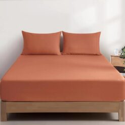 100% Vintage Washed Cotton Fitted Sheet Combo Set - 100% Natural Cotton, Ultra Soft & Breathable - Includes Fitted Sheet & Pillowcases - Machine Washa