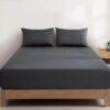 100% Vintage Washed Cotton Fitted Sheet Combo Set - 100% Natural Cotton, Ultra Soft & Breathable - Includes Fitted Sheet & Pillowcases - Machine Washa