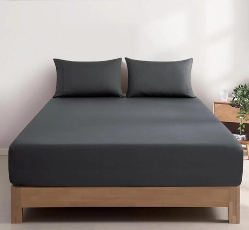 100% Vintage Washed Cotton Fitted Sheet Combo Set - 100% Natural Cotton, Ultra Soft & Breathable - Includes Fitted Sheet & Pillowcases - Machine Washa