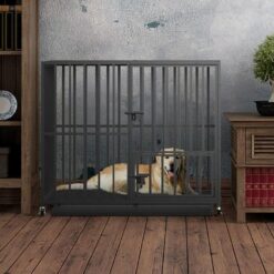 38 Heavy Duty Dog Cage Large XL XXL Pet Kennel on Wheels
