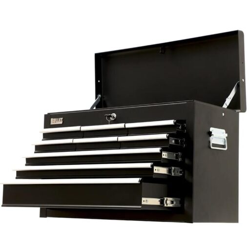 BULLET Pro 9 Drawer Tool Box Chest, Organiser Mechanic Garage Storage Toolbox Set - Black