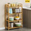 Bamboo 4 Tier Shelving Unit Kitchen Bedroom Bookshelf