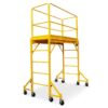 Baumr-AG 1.9 x 0.8 x 1.8m Adjustable Mobile Scaffold Platform, Guard Rail, Outrigger Wheel Set, Trapdoor Hatch