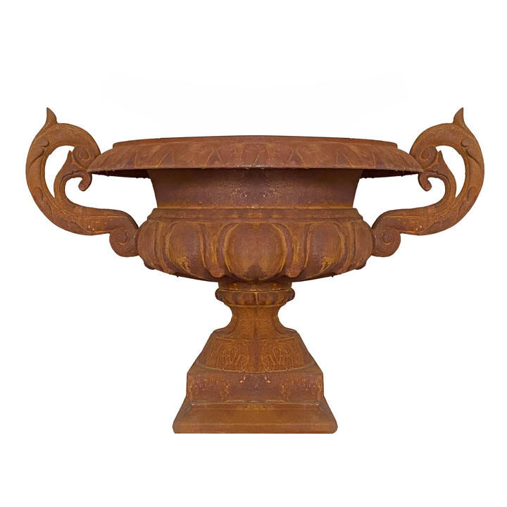 Campelle Cast Iron Garden Urn, Large, Rust Campelle Cast Iron Garden Urn, Large, Rust