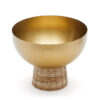 Cendrey Stainless Steel & Rattan Footed Bowl