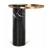 Cirella Metal & Marble Tray Top Side Table, Gold / Black