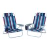 Gardeon Outdoor Chairs Beach Chair Backpack Cooler Storage Lightweight Fishing Blue
