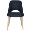 Albury Commercial Grade Gravity Fabric Dining Chair, Metal Leg, Navy / Birch