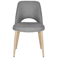 Albury Commercial Grade Gravity Fabric Dining Chair, Metal Leg, Steel / Birch