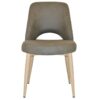 Albury Commercial Grade Pelle / Benito Fabric Dining Chair, Metal Leg, Sage / Birch