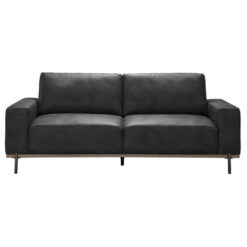 Anava PU Leather Sofa, 3 Seater, Licorice