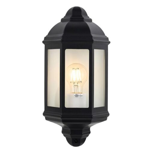 Avara IP54 Exterior Wall Light, Black