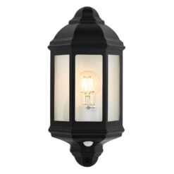 Avara IP54 Exterior Wall Light with Sensor, Black