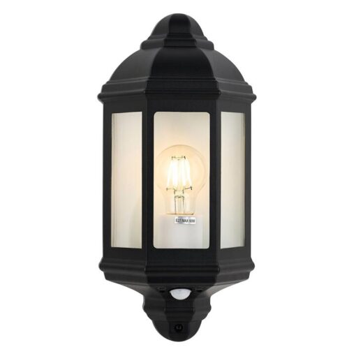 Avara IP54 Exterior Wall Light with Sensor, Black