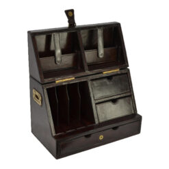 Boardel Leather Stationary Box, Dark Brown