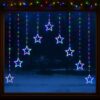 Brandy IP44 Indoor / Outdoor LED V-Shape Curtain Light with Stars, Multicolour
