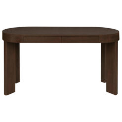 Brentwood Mindi Wood Oval Desk, 140cm, Walnut