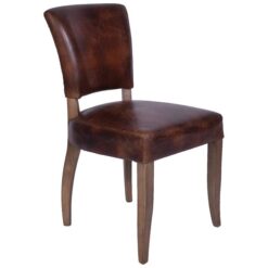Ditton Leather Dining Chair, Brown / Briar Smoke
