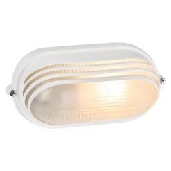 Duro IP54 Exterior Louvered Bunker Light, Oval, White