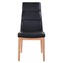 Evoe Leather Dining Chair, Black / Natural