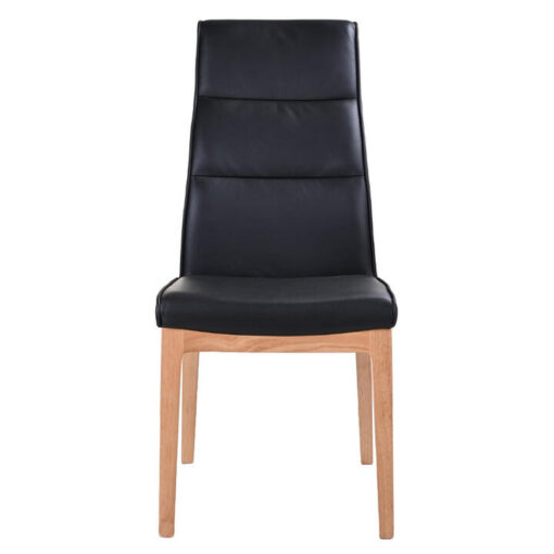 Evoe Leather Dining Chair, Black / Natural