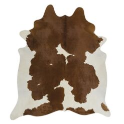 Exquisite Natural Cowhide Rug, 170x180cm, Brown / White