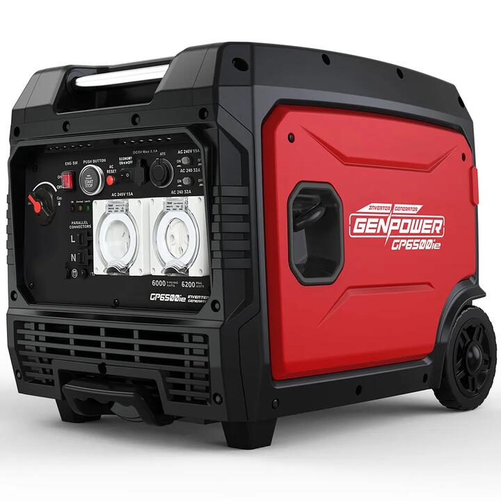 GENPOWER 6.2kW Peak 6.0kW Inverter Generator, Push Button & Remote Start, 15L Tank, Portable w/ Wheels, Camping, Backup GENPOWER 6.2kW Peak 6.0kW Inverter Generator, Push Button & Remote Start, 15L Tank, Portable w/ Wheels, Camping, Backup