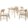 Harrogate 5 Piece Timber Round Dining Table Set, 100cm