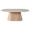 Haverin Artificial Stone & Wood Oval Coffee Table, 130cm