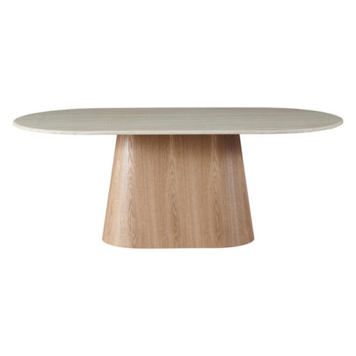 Haverin Artificial Stone & Wood Oval Dining Table, 200cm