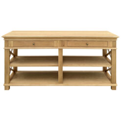 Heston II Oak Timber Console Table, 160cm, Natural Oak