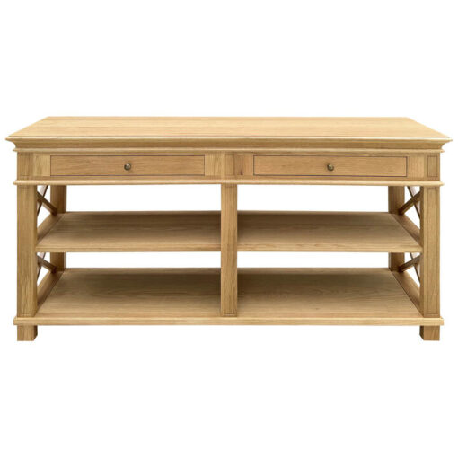 Heston II Oak Timber Console Table, 160cm, Natural Oak