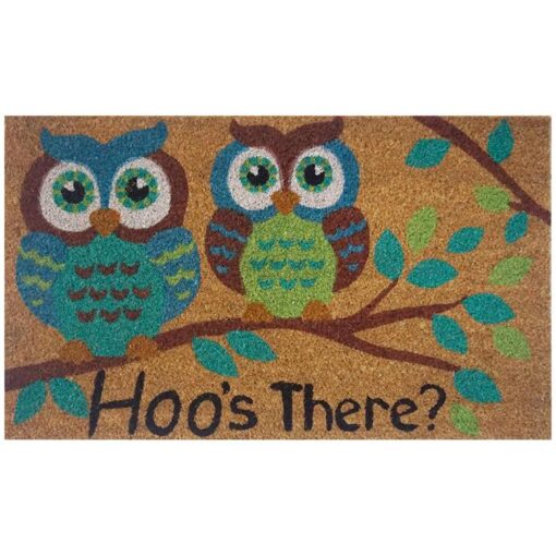 Hoo's There Coir Doormat, 75x45cm