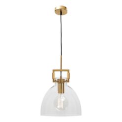 Jean Steel & Glass Pendant Light, Gold