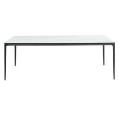 Livorno Ceramic Glass & Metal Indoor / Outdoor Dining Table, 210cm, White / Black