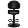 Luxor Commercial Grade Vinyl Gaming Stool, Disc Base, Black / Black