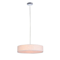 Mara Fabric Drum Pendant Light, Linen