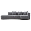 Mareno Modern Fabric Modular Corner Sofa, 3 Seater Armless with RHF Chaise, Dark Grey