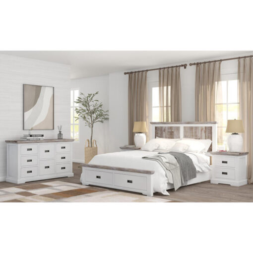 Nantucket Acacia Timber 4 Piece Bedroom Suite with Dresser, King