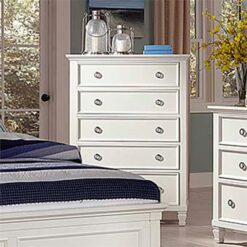 Osyka Poplar Timber 5 Drawer Tallboy