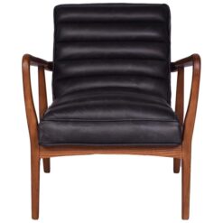 Selstar Leather & Timber Armchair, Distressed Espresso