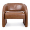 Tharose Leather Tub Chair, Caramel Brown
