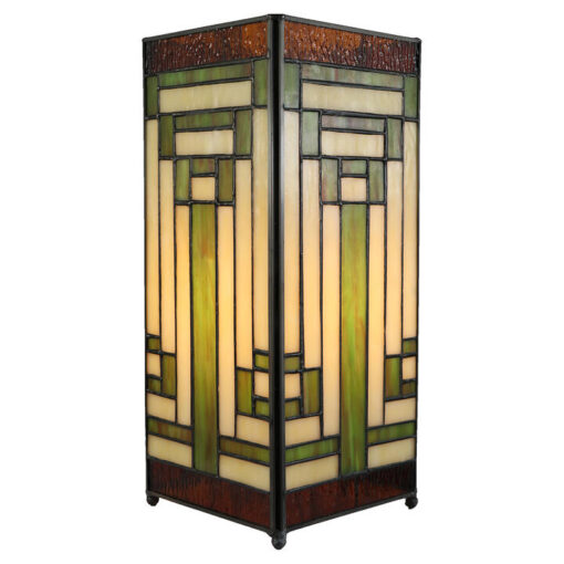 Twila Tiffany Style Stained Glass Square Table Lamp, Small