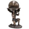 Veronese Cold Cast Bronze Coated Greek Mythology Figurine, Kneeling Atlas