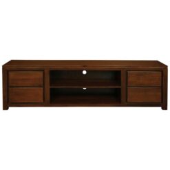 Amsterdam Mahogany Timber 4 Drawer TV Unit, 200cm, Mahogany